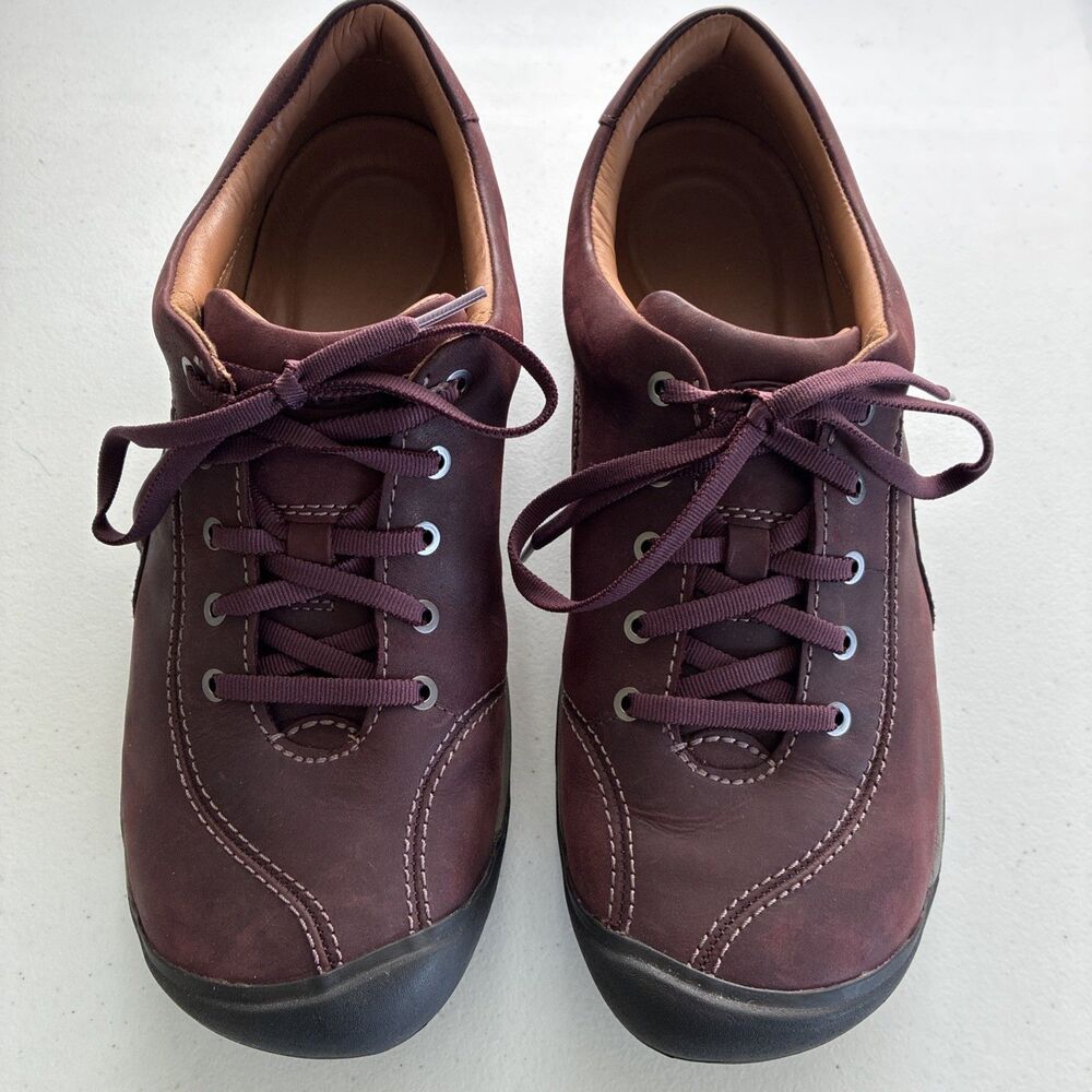 KEEN Presidio II 1019501 Womens Size 11 Burgundy Leather Comfort Walking Shoes